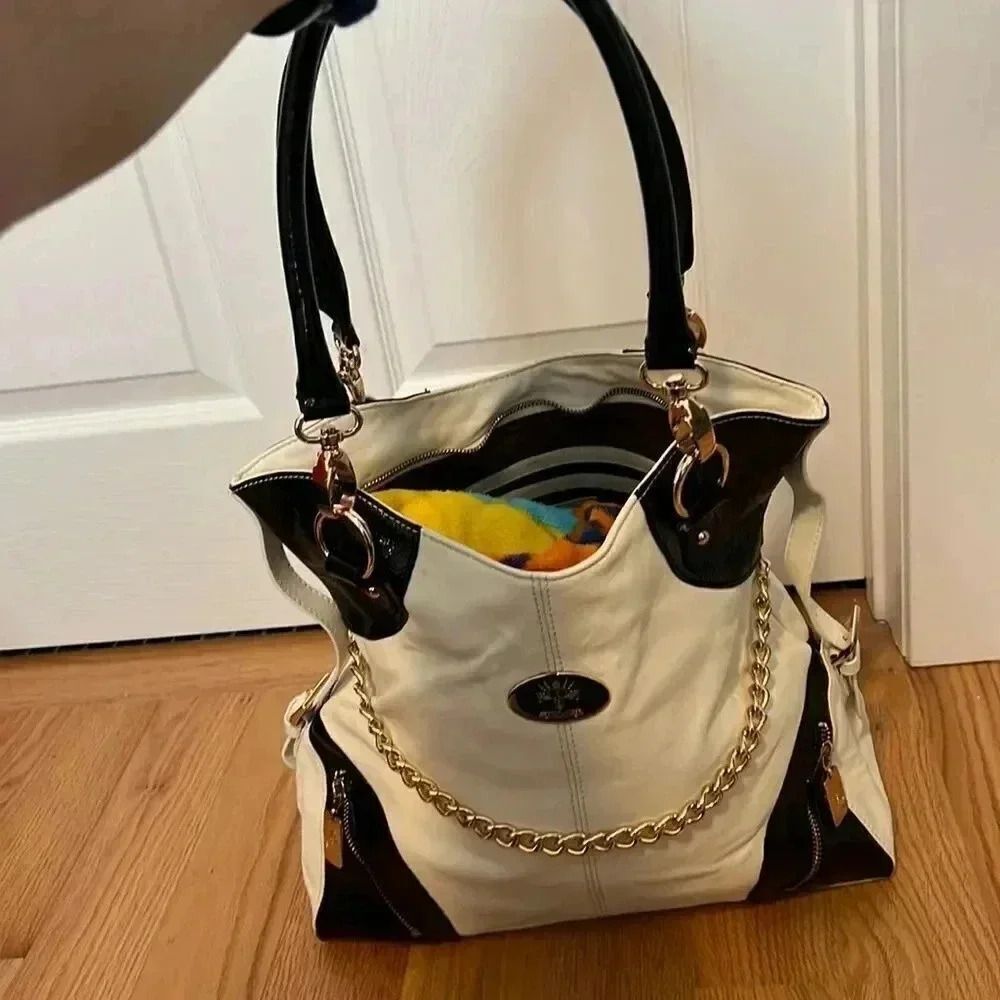 Black and White leather Christine Price purse
